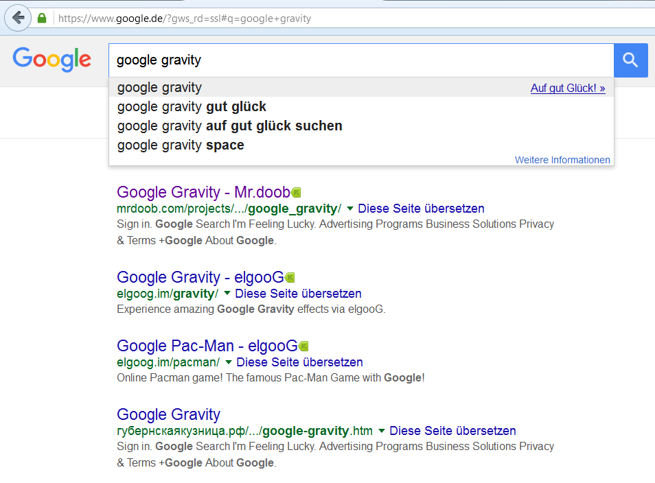 google gravity