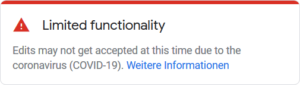 GoogleMyBusiness Hinweis