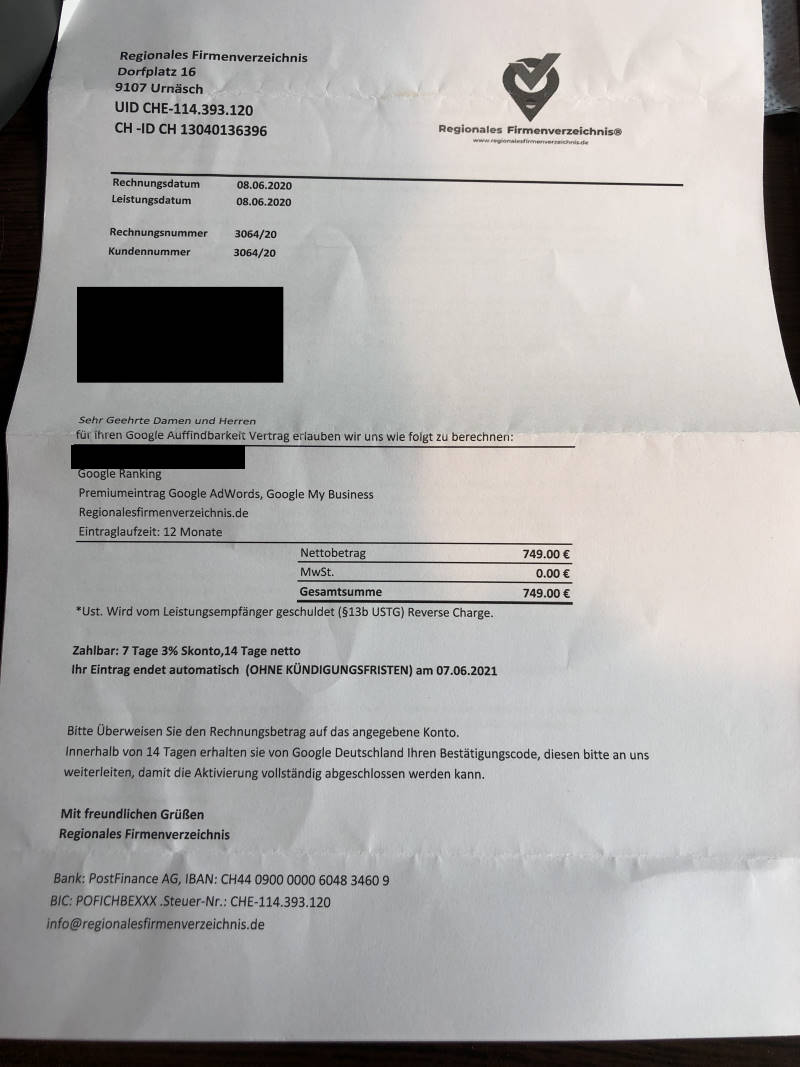 Abzocker Betrug Regionalesfirmenverzeichnis de