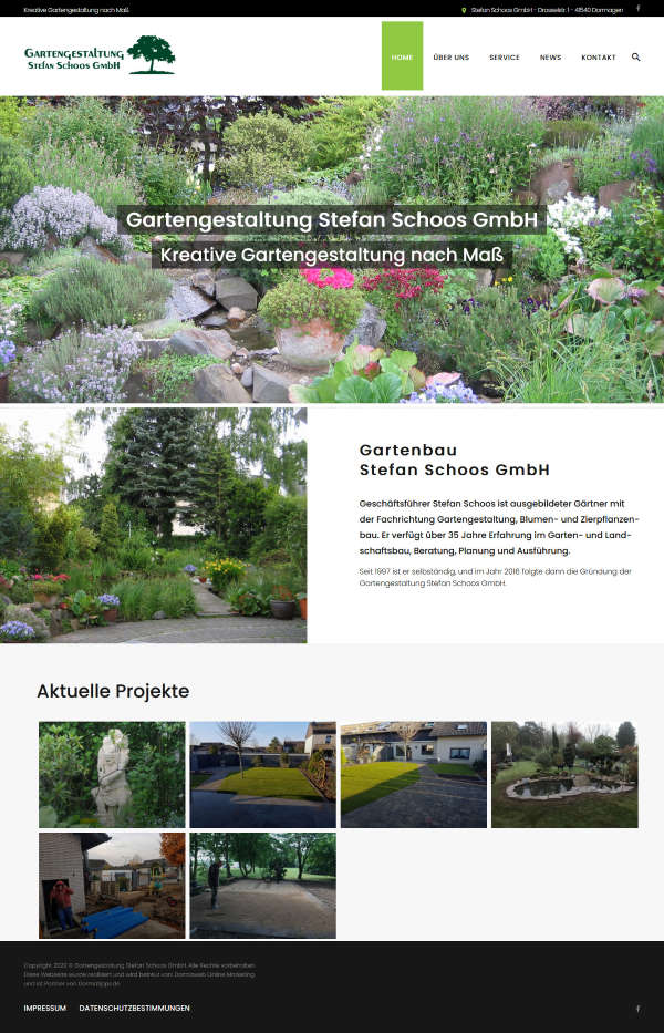 Webseite Gartengestaltung Stefan Schoos GmbH Dormagen