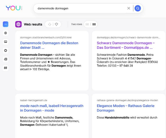 Suchmaschine YOU - damenmode dormagen - Dormatipps